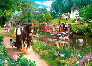 Puzzelwereld legpuzzel the house of puzzles 3695 Tow Path 1000 stukjes P