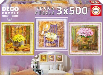Puzzelwereld-Legpuzzel-Educa-Enchanted Moments-3 x 500 stukjes-17095 F