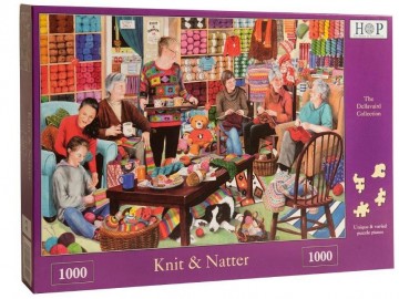 Puzzelwereld legpuzzel the house of puzzles 3220 knit and natter 1000 stukjes L