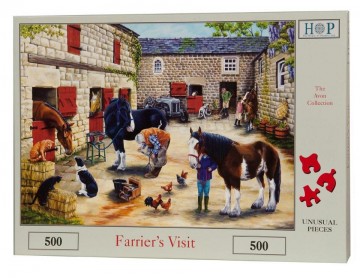 puzzelwereld legpuzzel the house of puzzles 3312 Farrier's Visit 500 stukjes P