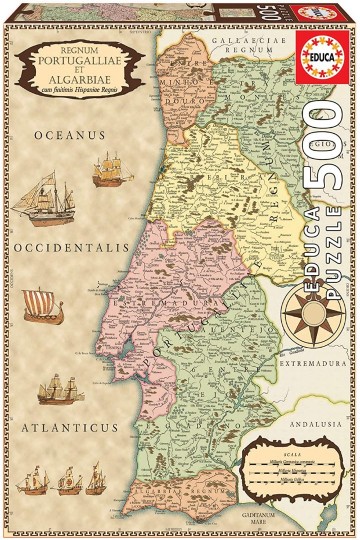 puzzelwereld legpuzzel educa 18223 historische kaart portugal 500 stukjes f