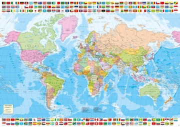 puzzelwereld legpuzzel educa 18500 politieke wereldkaart 1500 stukjes P