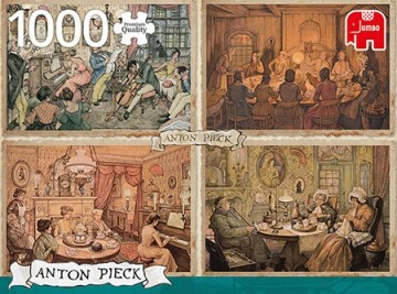 Puzzelwereld-Legpuzzel-Jumbo- Vermaak in de Woonkamer, A. Pieck-1000 stukjes-18856 F