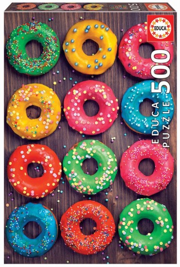 puzzelwereld legpuzzel educa 19005 gekleurde donuts 500 stukjes F