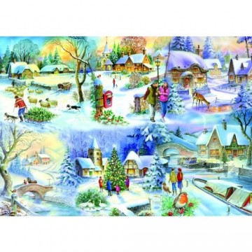 Puzzelwereld legpuzzel the house of puzzles 1622 Snowy Afternoon 500 stukjes XL P