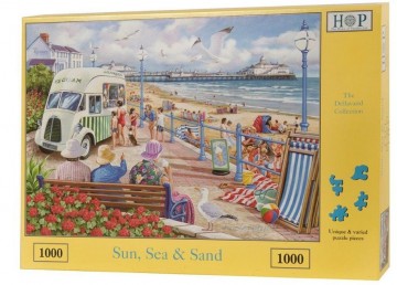 puzzelwereld legpuzzel the house of puzzles 3299 sun sea and sand 1000 stukjes F