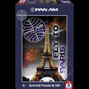 Puzzelwereld-Legpuzzel-Schmidt-Pan Am, Parijs Eifeltoren-500 stukjes-S59501