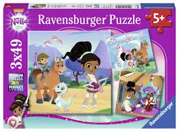 Puzzelwereld-Legpuzzel-Ravensburger-Nella, De Ridderprinses-3 x 49 stukjes-80564