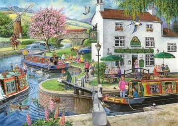 Puzzelwereld legpuzzel the house of puzzles 3176 by the canal 1000 stukjes P
