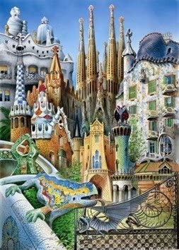 Puzzelwereld-Legpuzzel-Educa-Miniatuur Collage Gaudi (Klein)-1000 stukjes-11874 P