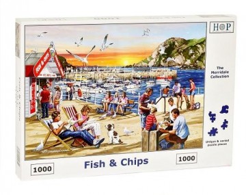 puzzelwereld legpuzzel the house of puzzles 4654 fish and chips 1000 stukjes L
