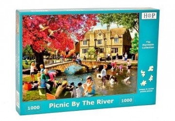 puzzelwereld legpuzzel the house of puzzles 4685 picnic by the river 1000 stukjes L
