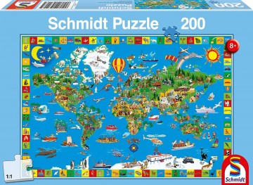 Puzzelwereld legpuzzel schmidt 56118 geweldige wereld 200 stukjes F