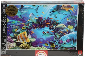 Puzzelwereld-Legpuzzel-Educa-Zonovergoten Zee-500 stukjes-14113 F