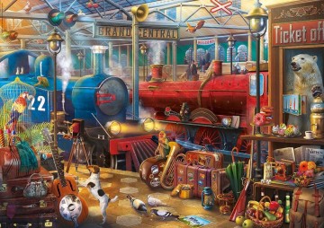 Puzzelwereld-Legpuzzel-Educa-Trein Station-500 stukjes-18481 P