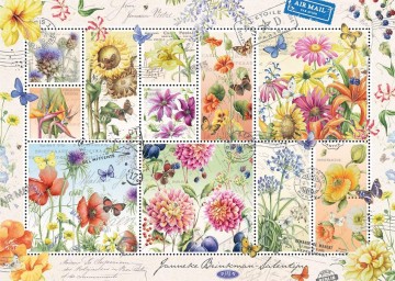 Puzzelwereld-Legpuzzel-Jumbo- Flower Stamps, Summer Flowers, Janneke Brinkman-1000 stukjes-18812 P