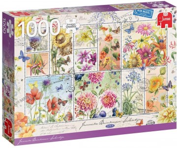 Puzzelwereld-Legpuzzel-Jumbo- Flower Stamps, Summer Flowers, Janneke Brinkman-1000 stukjes-18812 L2