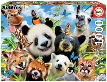 Puzzelwereld-Legpuzzel-Educa-Llama Drama Selfie-1000 stukjes-18117 F