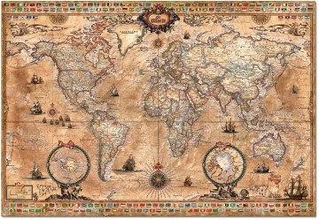 Puzzelwereld legpuzzel educa 15159 historische wereldkaart 1000 stukjes P
