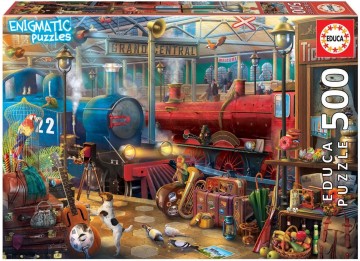 Puzzelwereld-Legpuzzel-Educa-Trein Station-500 stukjes-18481 F