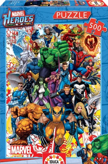 Puzzelwereld-Legpuzzel-Educa-Marvel Heroes!-500 stukjes-15560 F