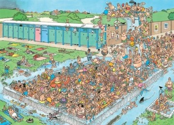 Puzzelwereld-Legpuzzel-Jumbo-Jan van Haasteren- Bomvol Bad-2000 stukjes-20040 P