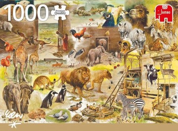Puzzelwereld legpuzzel jumbo 18854 de ark van noach bouwen 1000 stukjes F