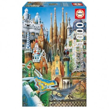 Puzzelwereld-Legpuzzel-Educa-Miniatuur Collage Gaudi (Klein)-1000 stukjes-11874 F