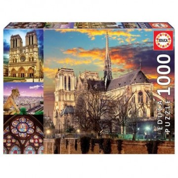 Puzzelwereld-Legpuzzel-Educa-Collage van de Notre-Dame-1000 stukjes-18456