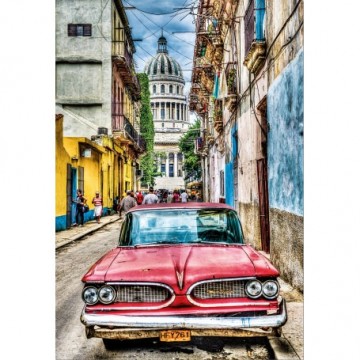 Puzzelwereld-Legpuzzel-Educa-Vintage Car in Old Havanna-1000 stukjes-16754 P