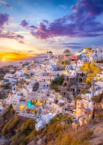 Enjoy   legpuzzel   zonsopgang over santorini    1000 stukjes