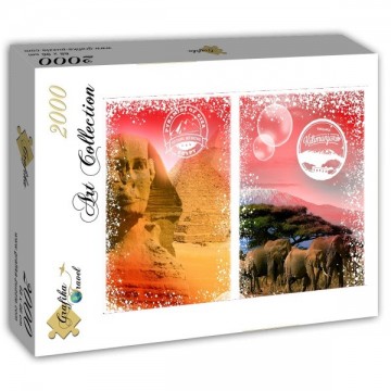 Puzzelwereld-Legpuzzel-Grafika-Africa, Egypte en Kenia-2000 stukjes-F00205 L