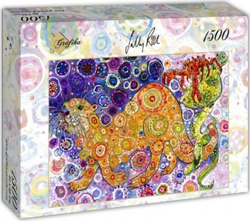 Puzzelwereld-Legpuzzel-Grafika-Otters Catch-1500 stukjes-F00900 L