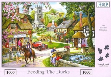 puzzelwereld legpuzzel the house of puzzles 2087 feeding the ducks 1000 stukjes F
