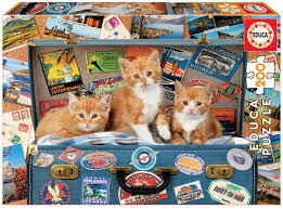 Puzzelwereld-Legpuzzel-Educa-Kittens op Reis-200 stukjes-18065