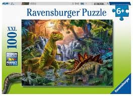 Puzzelwereld-Legpuzzel-Ravensburger-Oase van Dinosauriërs-100 stukjes-128884