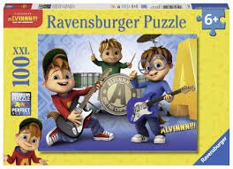 Puzzelwereld-Legpuzzel-Ravensburger-Alvin, Simon....-100 stukjes-107124