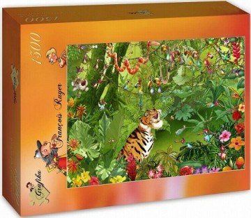 Puzzelwereld-Legpuzzel-Grafika-Jungle Tijger-1500 stukjes-F00546 L