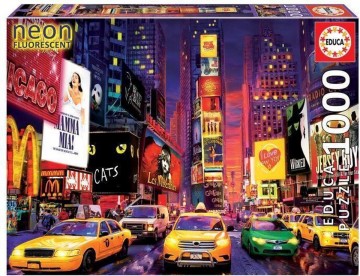 Puzzelwereld-Legpuzzel-Educa-Neon Times Square, New York-1000 stukjes-18499 F