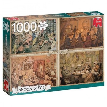 Puzzelwereld-Legpuzzel-Jumbo- Vermaak in de Woonkamer, A. Pieck-1000 stukjes-18856 L