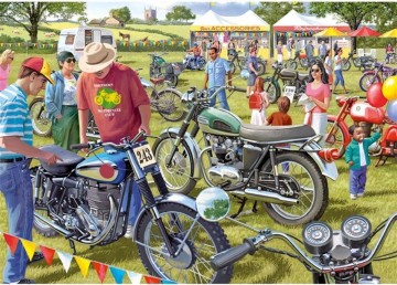 Puzzelwereld legpuzzel falcon de luxe 11312 The Motorcycle Show 2 X 500 stukjes P2