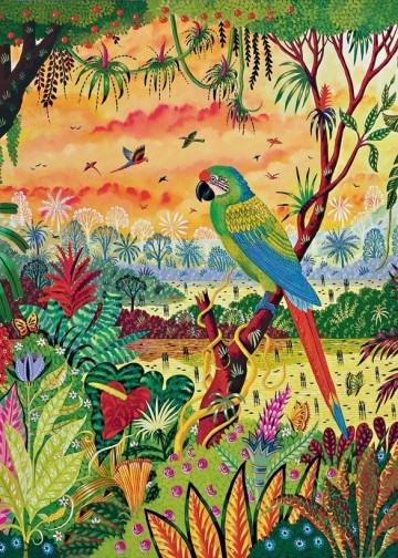 Puzzelwereld-Legpuzzel-Piatnik-Grote Groene Papegaai-1000 stukjes-549847 P