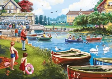 Puzzelwereld legpuzzel falcon de luxe11252 the boating lake 1000 stukjes P