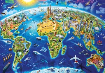 Puzzelwereld-Legpuzzel-Educa-Wereld Monumenten-2000 stukjes-17129 P