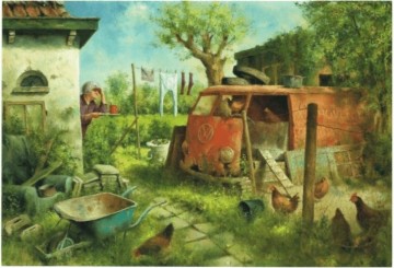 Puzzelwereld legpuzzel Art Revisited 90009 Kippenhok 1000 stukjes P