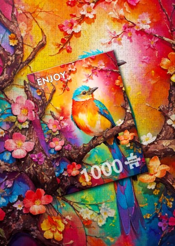 Puzzelwereld   enjoy   1000 stukjes   bonte vogel 2   ej2147