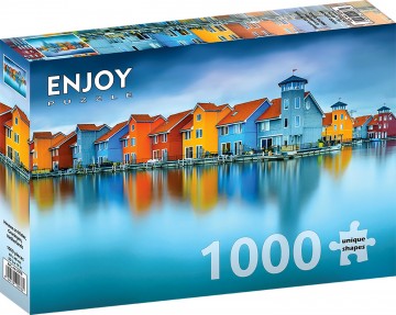 Puzzelwereld   enjoy   1000 stukjes   huizen op het water groningen 2   ej2078
