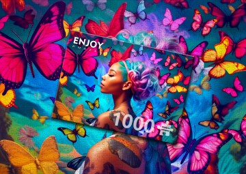Puzzelwereld   enjoy   1000 stukjes   koningin van de vlinders 2  ej2129