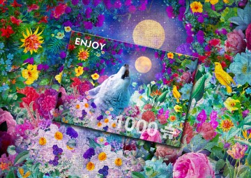 Puzzelwereld   enjoy   1000 stukjes   nacht wolf 2   ej2183