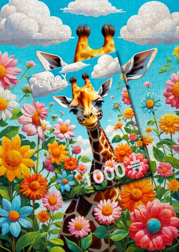 Puzzelwereld   enjoy   1000 stukjes   schattige giraffe 2   ej2151